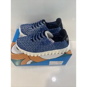 Bernie Mev New York Kids Blue Shimmer Shoes Size 30 US 12 NIB BM26